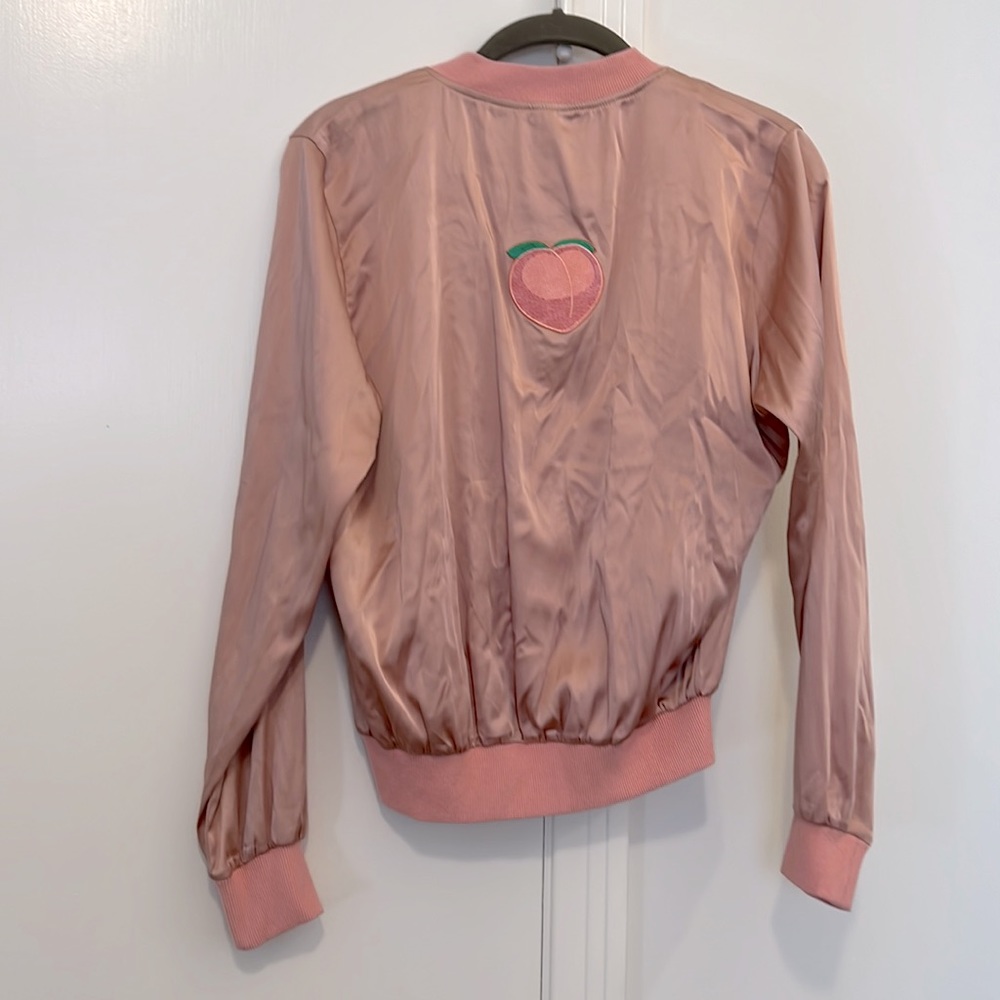 Peach 🍑 Emoji silky bomber jacket